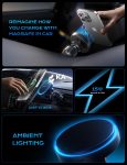 LISEN for Magsafe Car Mount Charger Wireless 15W Car Charger for iPhone [15W Pro] Magnetic Car Phone Holder Mount Wireless Fast Charging for Magsafe Charger Fits iPhone 15 14 13 with Car Charger
