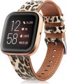 Fintie Bands Compatible with Fitbit Versa 2 / Versa/Versa Lite, Genuine Leather Band Replacement Accessories Strap Wristband