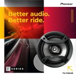 PIONEER TS-F1634R, 2-Way Coaxial Car Audio Speakers, Full Range, 6.5″ Round Speakers, 200W Max, Enhanced Bass Response, Easy Installation, Black Car Speakers
