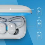 Skullcandy Push Active In-Ear Wireless Earbuds, 43 Hr Battery, Skull-iQ, Alexa Enabled, Microphone, Works with iPhone Android and Bluetooth Devices – Light Grey/Blue