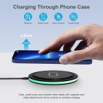 Samsung Wireless Charger Pad Fast Charging for Galaxy S23/S23 Ultra/S24/S22/Z Flip 5/4,Z Fold 5/4,15W Wireless Charger Fast Charging Mat Station for Google Pixel 8Pro/8/7Pro/7/7a/6/5/4,iPhone 15/14/13