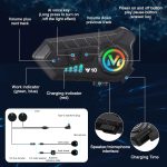 FEYA Motorcycle Helmet Speakers High Battery Life Helmet Headphone IPX6 Automatic Answer/Call Music Control/Intelligent Noise/Wake up Siri, 2 Different Types of Mic【Compatible with All Helmets】