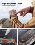 Lamicall Titanium Screen Protector for Apple Watch Ultra 2/Ultra – [Enjoy Original Beauty] Aviation Titanium Bumper Frame Case Cover, 2Pack Tempered Glass Film [Sensitive Touch] for iWatch Ultra 49mm