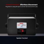 Pyle 3-way Mini Box Speaker System – 3.5 Inch 200 Watt Waterproof Marine Grade Mount Speakers – in a Heavy Duty ABS Enclosure Grill – Home, Boat, Poolside, Patio Indoor Outdoor Use (Black)