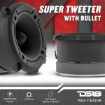 DS18 PRO-TW120B Super Tweeter in Black – 1″, Aluminum Frame and Diaphragm, 300W Max, 200W RMS, 4 Ohms, Built In Crossover – PRO Tweeters Are the Best in the Pro Audio and Voceteo Market (Pair)