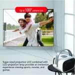 RCA RPJ264 Portable Home Theater Projector – Premium Quality – White Brightness – Projector Compatible with PC, TV Box, PS4- HDMI/USB/VGA- (Blue)