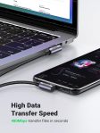 UGREEN USB to USB C Cable 90 Degree USB C Fast Charging Cord Compatible with iPhone 15/15 Plus/15 Pro/15 Pro Max/Samsung Galaxy S10/S10+/Pixel 7/6a/LG G8/G7/Pixel/Switch, etc, 1.6FT