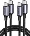 UGREEN USB C to USB C Cable, 60W 2-Pack Nylon Braided USB C Cable for iPhone 15, Samsung Galaxy S23, Google Pixel 7, MacBook Air/Pro, Dell XPS, iPad Pro/Mini/Air, Switch, Steam Deck 3.3FT