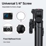 ULANZI MT-70 Extendable Phone Tripod, 63″ Selfie Stick Phone Vlog Tripod Stand with 2 Phone Clip, 360° Rotate Dual Camera Tripod for iPhone Sony Canon GoPro, Lightweight for Travel