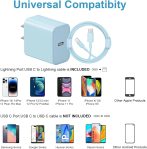 iPhone Charger Super Fast Charging 20W PD Power Wall Charger with 6FT Charging Cable Compatible i Phone 14/14 Pro Max/13/13 Pro Max/12/12 Pro/12 Pro Max/11/11 Pro iPad(Blue)