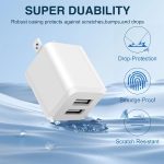 USB A Wall Charger, Charger Adapter, 3-Pack 2.4A Dual Port Quick Charger Plug Cube for Phone 13 12 11 Pro Max SE XS XR X 8 7 6 6S Plus, LG, Android Power Block Fast Charging Box Brick