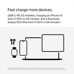 Belkin 45W Dual USB-C Wall Charger, Fast Charging Power Delivery 3.0 w/ GaN Technology for iPhone 15, 13, Mini, iPad Pro 12.9, MacBook, Galaxy S23, & More – White