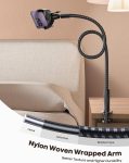 Lamicall Gooseneck Phone Holder Bed – [Newest Nylon Braided] Flexible Arm, Overall Length 38inch, 360 Adjustable Clamp Clip, Overhead Cell Phone Mount Stand for Bed, Desk, 4-7” Cellphone