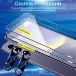 CWQZGUF Galaxy S24 Screen Protector [5+5 Pack] Camera Lens Protector, Fingerprint Unlock Support, HD Tempered Glass, Touch Sensitive, Anti Scratch, for Samsung S24 5G Glass Screen Protector
