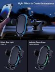 UGDLUCK Wireless Car Charger, 15W Fast Charging Car Charger Mount with LED Lights Dashboard Windshield Air Vent Car Phone Holder fit for iPhone 15 14 13 12 11 Pro Max,Samsung Galaxy S24 S23 S22, etc