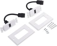 Cable Matters 2-Pack 1-Port HDMI Wall Plate in White (4K UHD, ARC, and Ethernet Pass-Thru Support)
