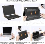 MOSISO Compatible with MacBook Air 13.6 inch Case 2022 2023 2024 Release M3 A3113 M2 A2681 with Touch ID, Plastic Hard Shell Case&Keyboard Cover&Screen Protector&Type C Adapter 2 Pack, Black