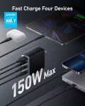 150W USB C Charger, Anker 747 Charger ( GaNPrime), 4-Port Fast Compact Foldable Gan Charger for MacBook Pro/Air, iPhone 14/Pro, iPad Pro, Dell XPS 13, Galaxy S22/S21, Note 20/10+, Pixel and More