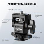 NEEWER Camera Monitor Mount with Cold Shoe, 1/4″ Screw for 5″ & 7″ Field Monitor Compatible with Atomos Ninja V, 360° Swivel 180° Tilt Damping, MA002