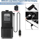 BaoFeng UV-5R Radio 8W Ham Radio Handheld Long Range Two-Way Radio Rechargeable Walkie Talkies for Adults with 3800mAh Battery and USB Charger Cable