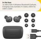 Jabra Elite 4 True Wireless Earbuds – Active Noise Cancelling Headphones – Discreet & Comfortable Bluetooth Earphones, Laptop, iOS and Android Compatible – Dark Grey
