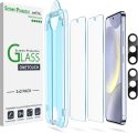 amFilm 2+2 Pack Auto-Alignment OneTouch for Samsung Galaxy S24 Plus/ S24+ 6.7″ Screen Protector Tempered Glass + Camera Lens Protector, 30 Seconds Installation, 9H Hardness, Case Friendly Bubble Free