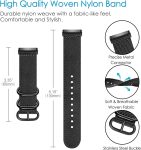 Fintie Band Compatible with Fitbit Versa 4 / Sense 2 / Fitbit Versa 3 / Fitbit Sense, Soft Woven Nylon Sport Replacement Strap Wrist Bands