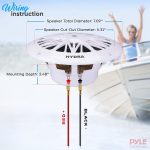 Pyle 6.5 Inch Dual Marine Speakers – 2 Way Waterproof and Weather Resistant Outdoor Audio Stereo Sound System with 200 Watt Power, Poly Carbon Cone and Butyl Rubber Surround – 1 Pair – PLMR62 (White)