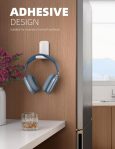 Lamicall Headphone Stand, Sticky Headset Hanger – Adhesive Headphone Holder Hook Mount, Headset Stand Holder Clip Under Desk, Earphone Clamp for Airpods Max, HyperX, Sennheiser, White