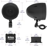 BOSS Audio Systems MCBK420B Bluetooth Speaker System – Class D Compact Amplifier, 3 Inch Weatherproof Speakers, Volume Control, Great for Use with ATVs/Motorcycles, 12 Volt Vehicles