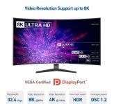 Cable Matters [VESA Certified] 6 ft 32.4Gbps DisplayPort Cable 1.4, Support 8K 60Hz, 4K 144Hz (DisplayPort 1.4 Cable) with FreeSync, G-SYNC and HDR for Gaming Monitor, PC, RTX 3080/3090, RX 6800/6900