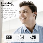TOZO T10 Wireless Earbuds Bluetooth 5.3 Headphones, App Customize EQ, Ergonomic Design, 55H Playtime, Wireless Charging Case, IPX8 Waterproof Powerful Sound in-Ear Headset Black(New Upgraded)
