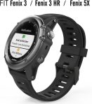 MoKo Band Compatible with Garmin Fenix 3/Fenix 5X, Soft Silicone Replacement Watch Band fit Garmin Fenix 3/Fenix 3 HR/Fenix 5X/5X Plus/D2 Delta PX/Descent Mk1 Smart Watch – Black