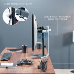VIVO Dual LED LCD Monitor Mount, Free-Standing Desk Stand for 2 Screens up to 32 Inch, Heavy-Duty Fully Adjustable Arms with Max VESA 100x100mm, Black, STAND-V032F