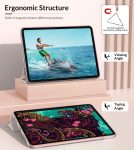 MoKo Case Fit iPad Air 5th/4th Generation 10.9 Inch Case 2022/2020, Slim Trifold Stand Cover with Soft Frosted Back, Auto Wake/Sleep, Support Touch ID and iPad 2nd Pencil Charging,Fragrant Flowers
