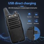 Retevis RT22 Walkie Talkies, Mini 2 Way Radio Rechargeable, VOX Handsfree, Portable, Two-Way Radios Long Range with Earpiece, for Family Road Trip Camping Hiking Skiing(2 Pack, Black)