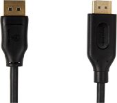 Amazon Basics DisplayPort to HDMI Display Cable, Uni-Directional, 4k@30Hz, 1920×1200, 1080p, Gold-Plated Plugs, 10 Foot, Black