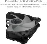 ASUS 120mm ARGB PWM Chassis Fan with Advanced Fluid Dynamic Bearing, Customizable LEDs, Double-layer LED Array – For Computer Case & Liquid Radiator