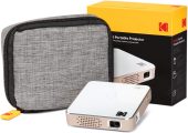 KODAK Ultra Mini Portable Projector | HD LED DLP Rechargeable Pico Projector – 100” Display – Includes Soft Case