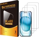 Qularlans 3 Pack Tempered Glass Screen Protector Compatible with iPhone 15/15 Pro 6.1 Inch, 9H Hardness Shock Resistant Tempered Glass HD Ultra Clear