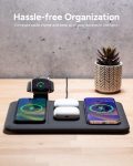 mophie 4-in-1 Wireless Charging Mat for Apple iPhone, AirPods & Watch, Samsung Galaxy, Google Pixel, and All Qi-Enabled Devices, Additional USB-A Port, Intuitive Design, Includes Apple Watch Adapter