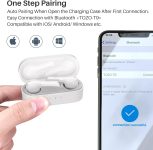 TOZO T9 True Wireless Earbuds Environmental Noise Cancellation 4 Mic Call Noise Cancelling Headphones and Deep Bass with Light Weight Wireless Charging Case IPX7 Waterproof Built-in Mic Headset White