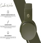 Skullcandy Crusher Over-Ear Wireless Headphones with Sensory Bass, 40 Hr Battery, Microphone, Works with iPhone Android and Bluetooth Devices – Moss/Olive (Discontinued by Manufacturer)