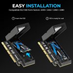 SABRENT M.2 NVMe SSD to PCIe x16 Tool-Free Add-in Card (AIC) with Aluminum Heatsink, M.2 PCIe Adapter for Gen5 SSDs PCIe 5.0, Backwards Compatible with Previous PCIe Generations (EC-TFPE)