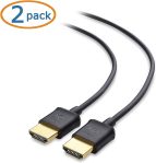 Cable Matters 2-Pack Ultra Thin HDMI Cable 6 ft, Support 4K@60Hz, Ultra Slim HDMI Cable 4K Rated with Ethernet, HDR Support for PS5, Xbox Series X/S, RTX4090/3090, RX 7900/7800, Apple TV, and More