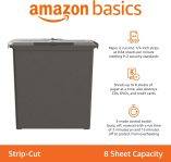 Amazon Basics 8-Sheet Strip Cut Paper, CD, and Credit Card Shredder, Black