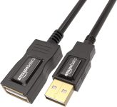 Amazon Basics USB-A 2.0 Extension Cable, Male to Female, 480Mbps Transfer Speed, 9.8 Foot, Black