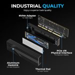 SABRENT M.2 NVMe SSD to PCIe x16 Tool-Free Add-in Card (AIC) with Aluminum Heatsink, M.2 PCIe Adapter for Gen5 SSDs PCIe 5.0, Backwards Compatible with Previous PCIe Generations (EC-TFPE)