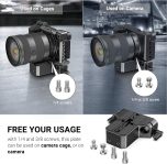 SmallRig Camera Base Plate with 15mm LWS Rod Rail Clamp, Baseplate for Sony A6500 A6600 A6300, for Canon R5 R6, for Sony A7SIII / A7III, Both for Cameras & Cages – 1674