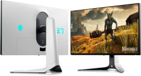 Alienware AW2723DF Gaming Monitor – 27-inch (2560 x 1440) 240Hz Display (DP 1.4), 1ms Response Time, NVIDIA G-Sync, Preset OSD Modes, Height/Tilt/Swivel/Pivot Adjustability – Lunar Light